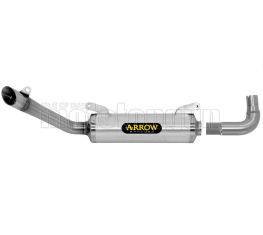 SCARICO OMOLOGATO ARROW THUNDER IN ALLUMINIO CON FONDELLO IN INOX COMPATIBILE CON APRILIA RS4 125 17/18