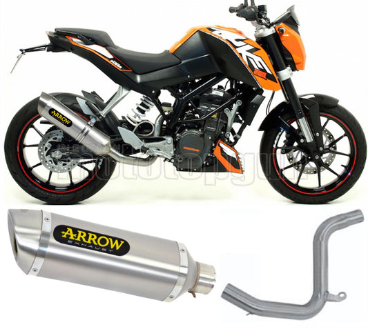 SCARICO COMPLETO OMOLOGATO OPEN ARROW THUNDER IN ALLUMINIO CON FONDELLO IN INOX COMPATIBILE CON KTM DUKE 200 11/14