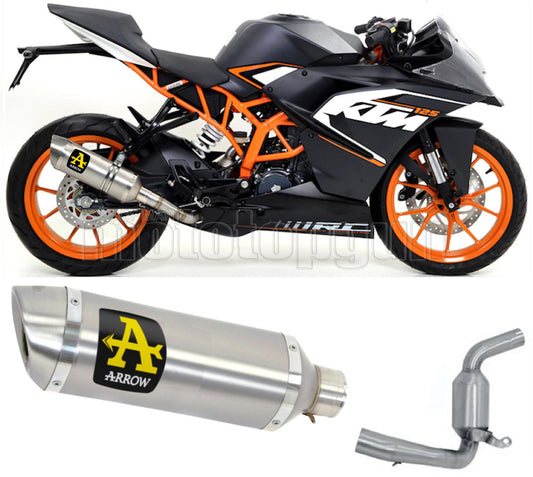 SCARICO COMPLETO OMOLOGATO OPEN ARROW THUNDER IN ALLUMINIO CON FONDELLO IN INOX COMPATIBILE CON KTM RC 125 15/16