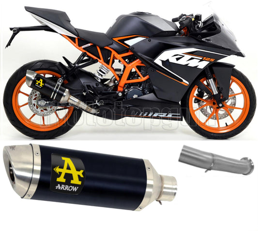 SCARICO OMOLOGATO ARROW THUNDER IN ALLUMINIO NERO CON FONDELLO IN INOX COMPATIBILE CON KTM RC 390 17/20