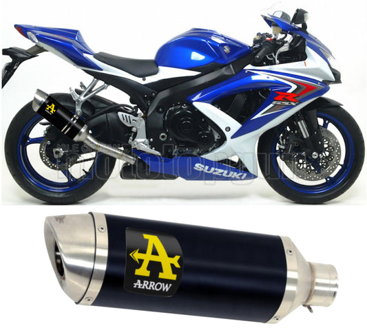 SCARICO COMPLETO OMOLOGATO OPEN ARROW THUNDER IN ALLUMINIO NERO CON FONDELLO IN INOX COMPATIBILE CON SUZUKI GSX-R 600 IE 08/10
