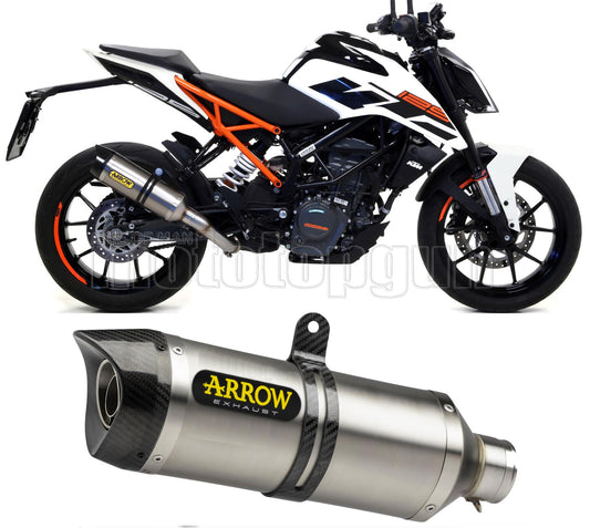 SCARICO OMOLOGATO ARROW THUNDER IN TITANIO CON FONDELLO IN CARBY COMPATIBILE CON KTM DUKE 125 17/20