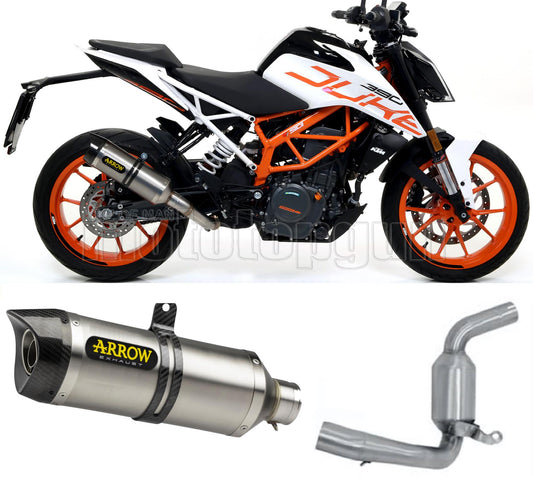 SCARICO OMOLOGATO ARROW THUNDER IN TITANIO CON FONDELLO IN CARBY COMPATIBILE CON KTM DUKE 390 17/20