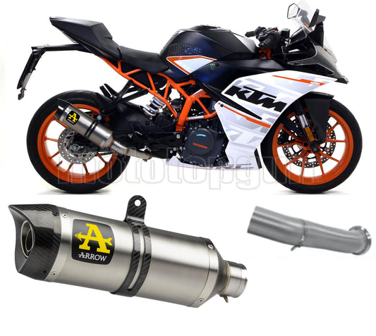 SCARICO OMOLOGATO ARROW THUNDER IN TITANIO CON FONDELLO IN CARBY COMPATIBILE CON KTM RC 125 17/20