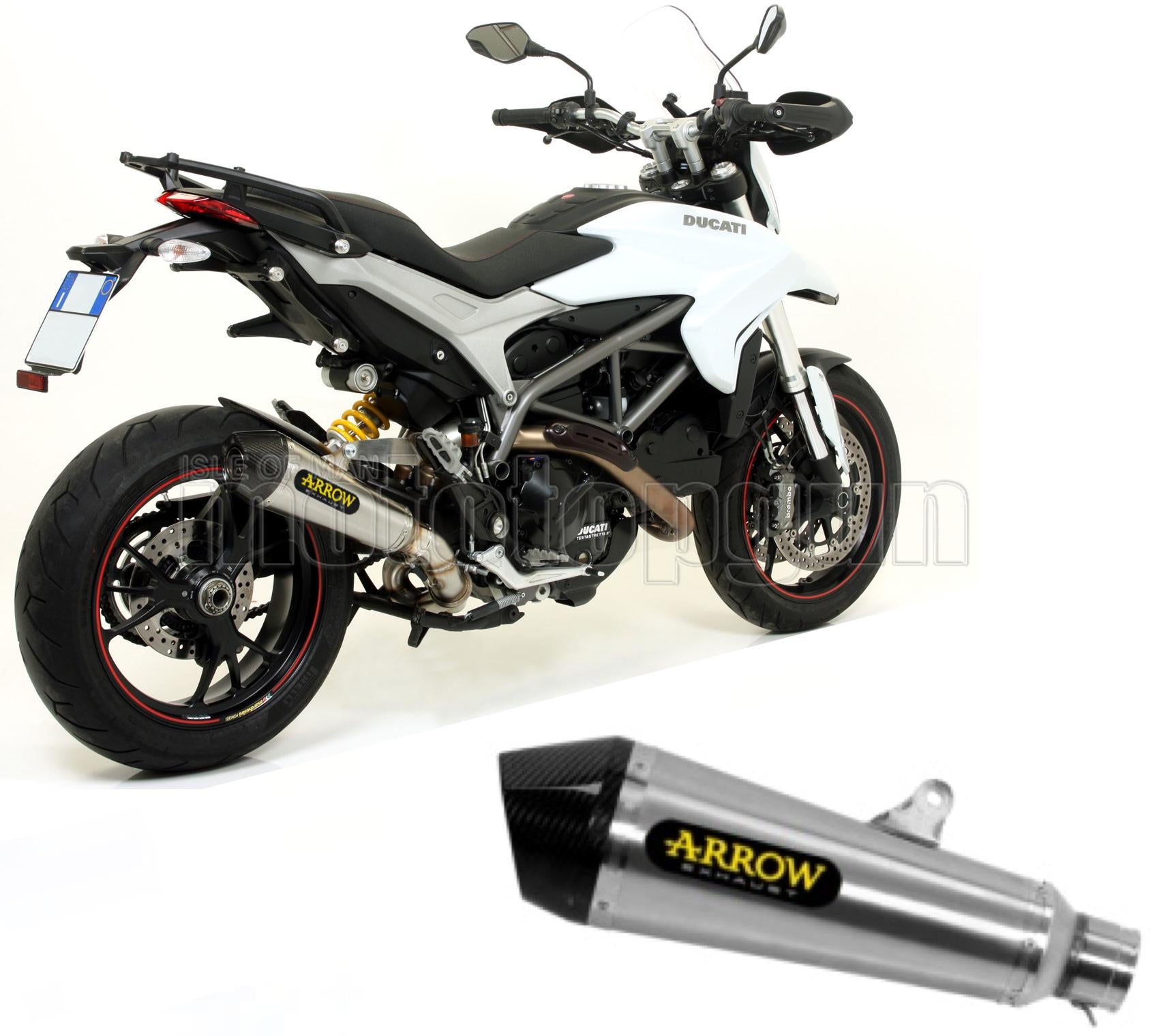 SCARICO COMPLETO OMOLOGATO OPEN ARROW X-KONE IN NICHROM CON FONDELLO IN CARBY COMPATIBILE CON DUCATI HYPERMOTARD 13/15