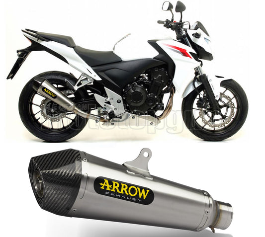SCARICO COMPLETO OMOLOGATO OPEN ARROW X-KONE IN NICHROM CON FONDELLO IN CARBY COMPATIBILE CON HONDA CB 500 F 16/18