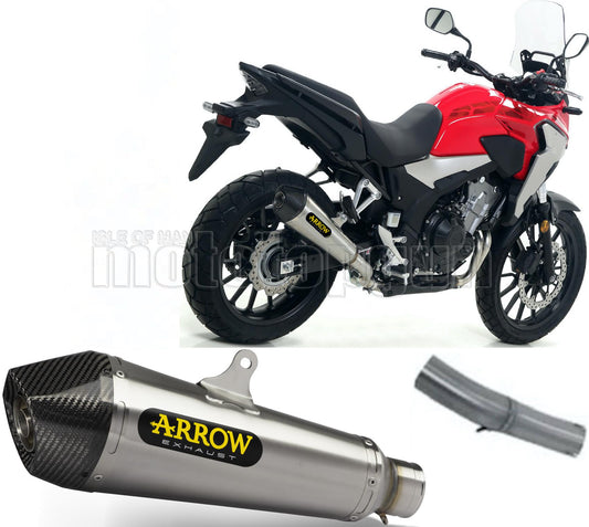 SCARICO OMOLOGATO DOPPIO TERMINALE ARROW X-KONE IN NICHROM CON FONDELLO IN CARBY COMPATIBILE CON HONDA CB 500 X 19/20