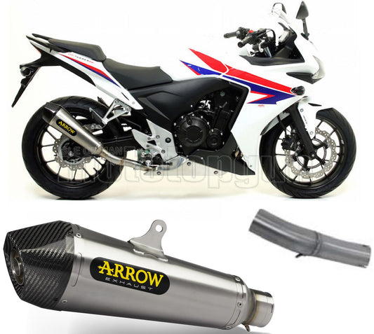 SCARICO COMPLETO OMOLOGATO OPEN ARROW X-KONE IN NICHROM CON FONDELLO IN CARBY COMPATIBILE CON HONDA CBR 500 R 13/15