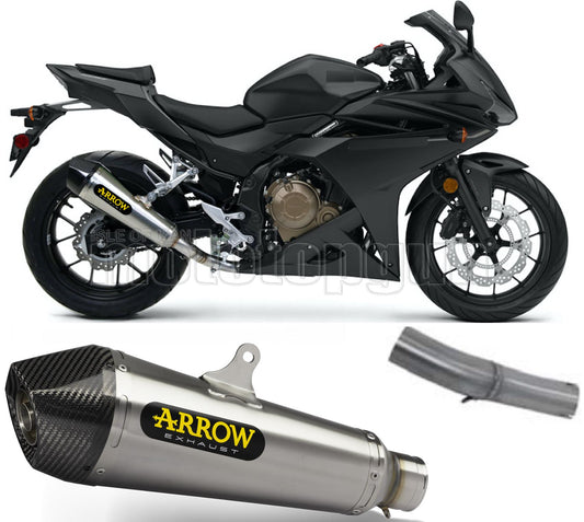 SCARICO COMPLETO OMOLOGATO OPEN ARROW X-KONE IN NICHROM CON FONDELLO IN CARBY COMPATIBILE CON HONDA CBR 500 R 16/18