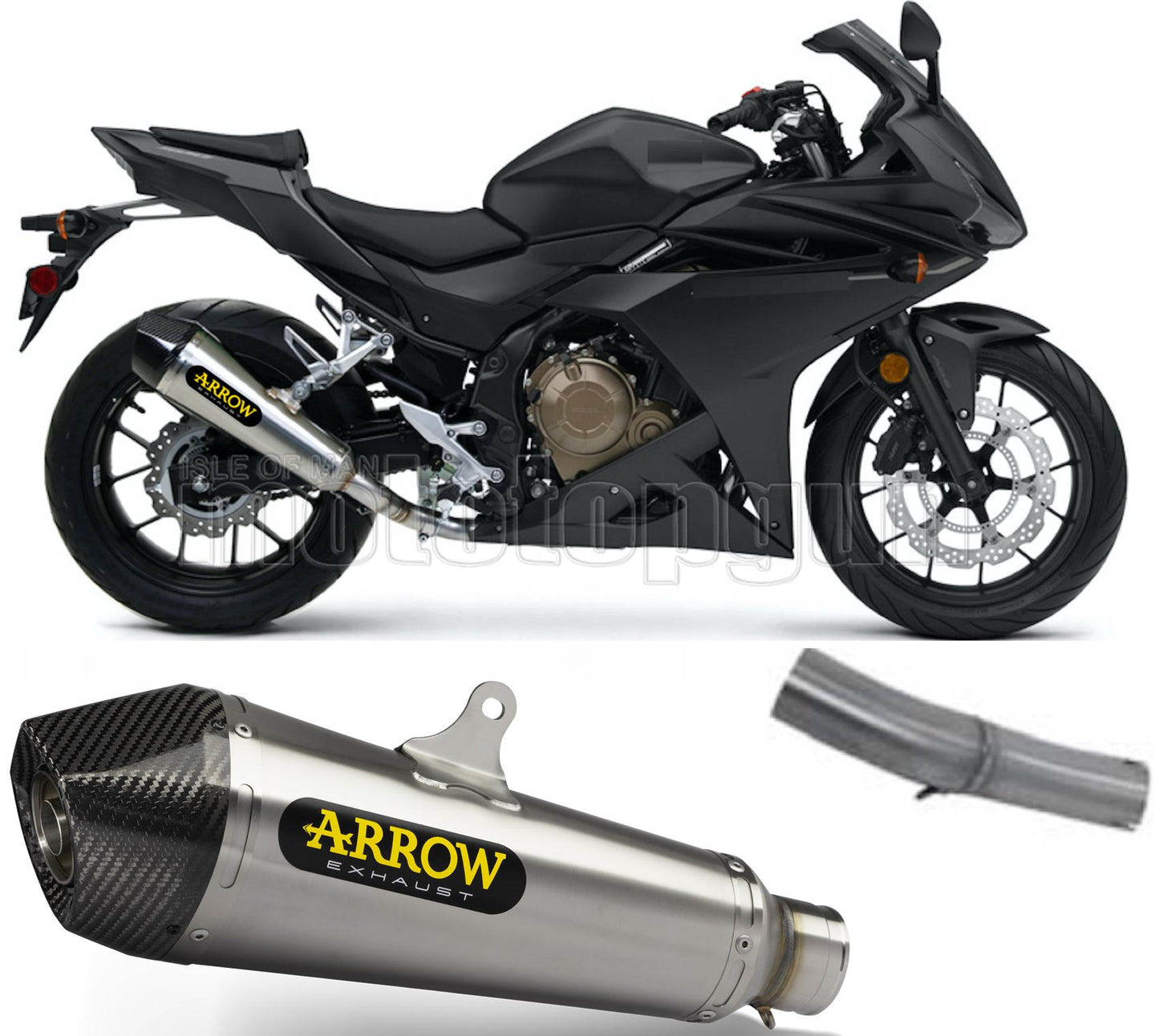 SCARICO COMPLETO OMOLOGATO OPEN ARROW X-KONE IN NICHROM CON FONDELLO IN CARBY COMPATIBILE CON HONDA CBR 500 R 16/18