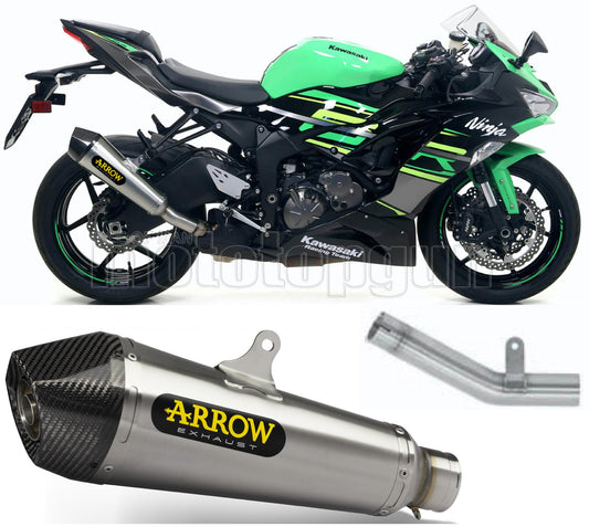 SCARICO OMOLOGATO OPEN ARROW X-KONE IN NICHROM CON FONDELLO IN CARBY COMPATIBILE CON KAWASAKI ZX-6R ZX-6 R 636 19/20
