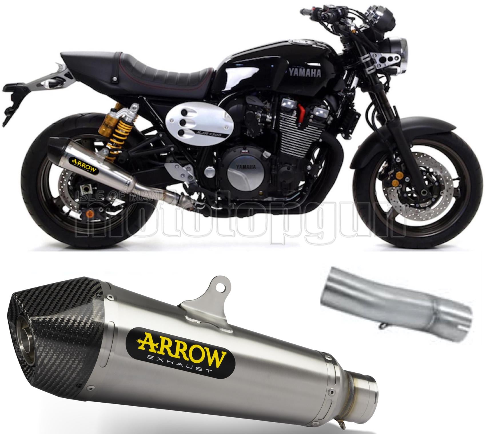 SCARICO OMOLOGATO CATALIZZATO ARROW X-KONE IN NICHROM CON FONDELLO IN CARBY COMPATIBILE CON YAMAHA XJR 1300 07/17