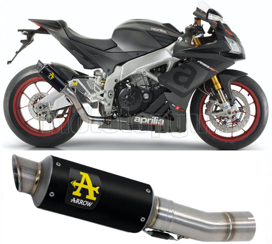 SCARICO COMPLETO OMOLOGATO CATALIZZATO ARROW GP2 GP-2 IN NICHROM NERO CON FONDELLO IN INOX COMPATIBILE CON APRILIA RSV4 RSV-4 RR 15/16