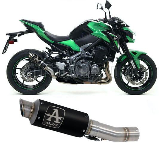 SCARICO COMPLETO OMOLOGATO CATALIZZATO ARROW GP2 GP-2 IN NICHROM NERO CON FONDELLO IN INOX COMPATIBILE CON KAWASAKI Z900 Z-900 17/19