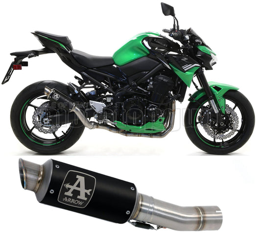 SCARICO COMPLETO OMOLOGATO CATALIZZATO ARROW GP2 GP-2 IN NICHROM NERO CON FONDELLO IN INOX COMPATIBILE CON KAWASAKI Z900 Z-900 A2 19/23