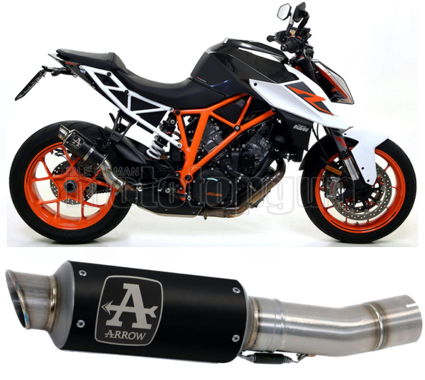 SCARICO COMPLETO OMOLOGATO CATALIZZATO ARROW GP2 GP-2 IN NICHROM NERO CON FONDELLO IN INOX COMPATIBILE CON KTM 1290 SUPERDUKE 17/19