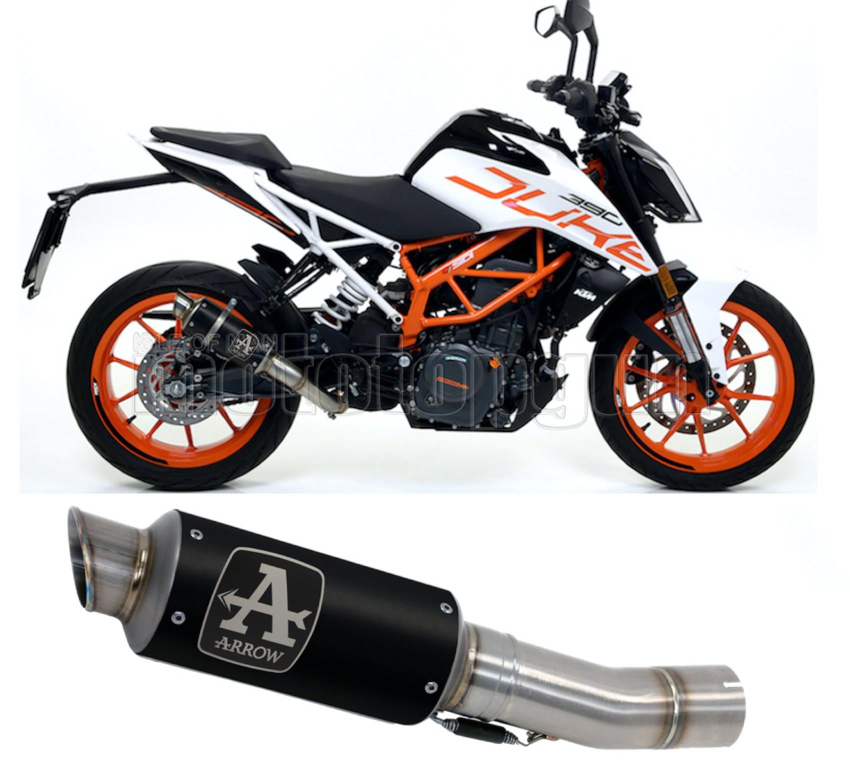 SCARICO COMPLETO OMOLOGATO CATALIZZATO ARROW GP2 GP-2 IN NICHROM NERO CON FONDELLO IN INOX COMPATIBILE CON KTM DUKE 390 17/20