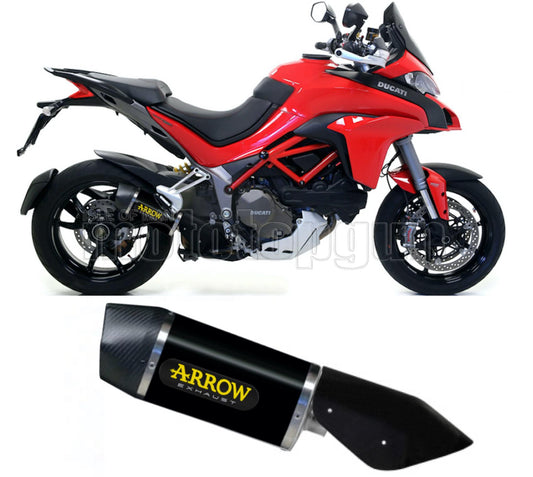 SCARICO OMOLOGATO CATALIZZATO ARROW INDY-RACE IN ALLUMINIO NERO CON FONDELLO IN CARBY COMPATIBILE CON DUCATI MULTISTRADA 1260 S 18/20