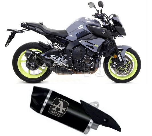 SCARICO OMOLOGATO CATALIZZATO ARROW INDY-RACE IN ALLUMINIO NERO CON FONDELLO IN CARBY COMPATIBILE CON YAMAHA MT10 MT-10 16/20