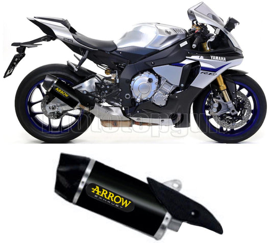 SCARICO OMOLOGATO CATALIZZATO ARROW INDY-RACE IN ALLUMINIO NERO CON FONDELLO IN CARBY COMPATIBILE CON YAMAHA YZF 1000 R1 15/16