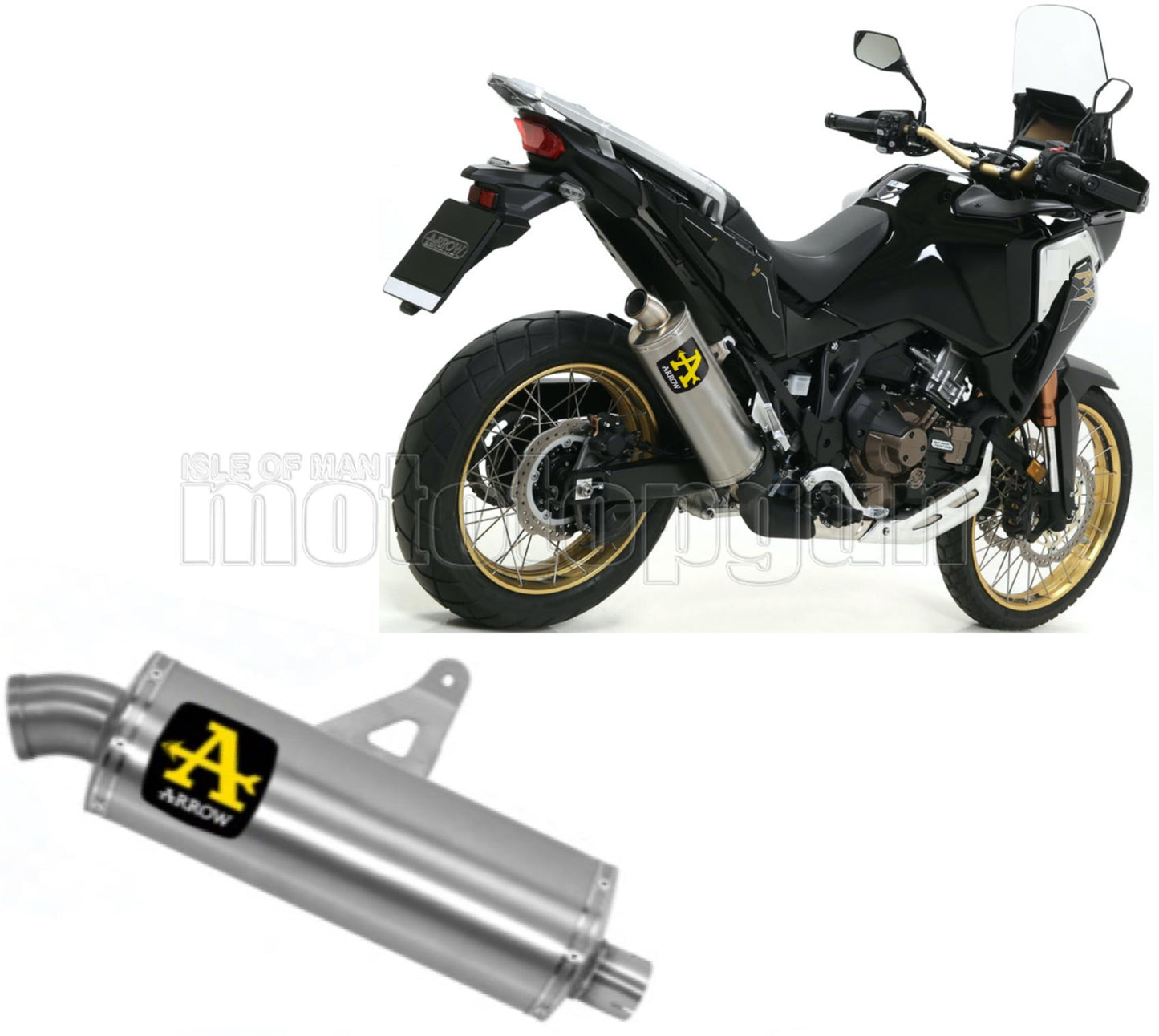 SCARICO OMOLOGATO ARROW MAXI RACE-TECH IN TITANIO CON FONDELLO IN INOX COMPATIBILE CON HONDA AFRICA TWIN 1100 ADVENTURE SPORT 20/23