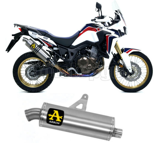 SCARICO OMOLOGATO ARROW MAXI RACE-TECH IN ALLUMINIO CON FONDELLO IN INOX COMPATIBILE CON HONDA AFRICA TWIN 1000 ADVENTURE SPORT 18/19