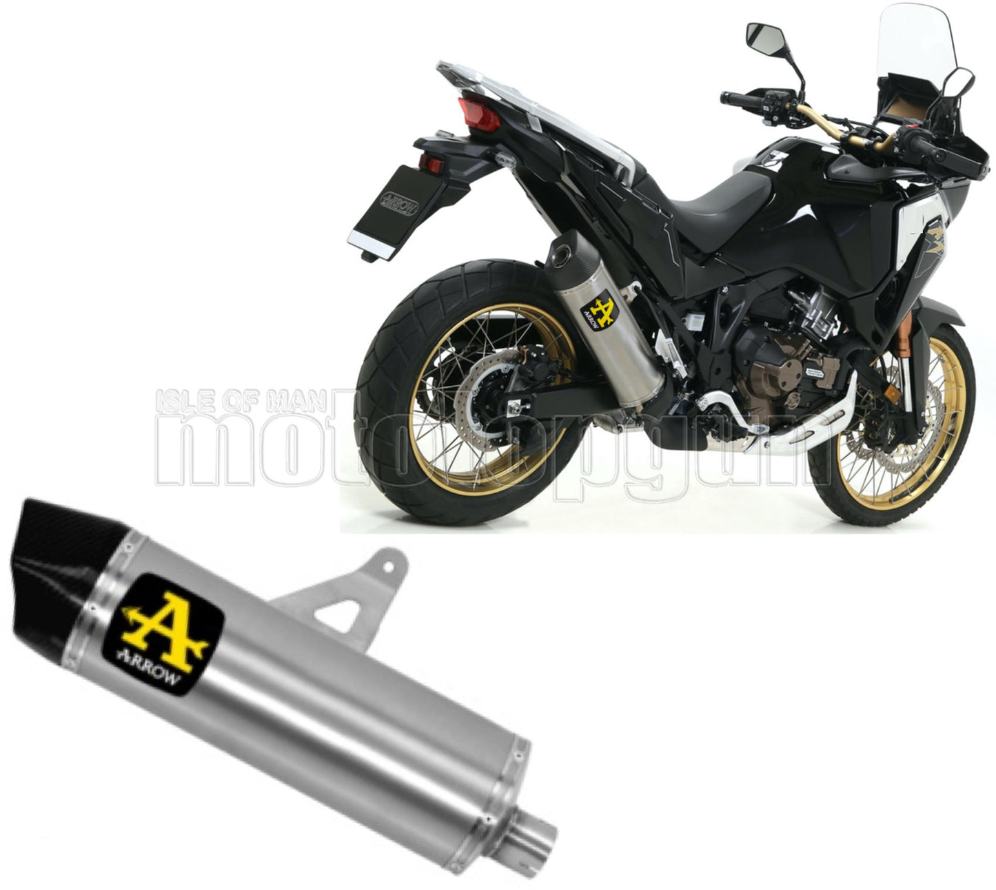 SCARICO OMOLOGATO ARROW MAXI RACE-TECH IN TITANIO CON FONDELLO IN CARBY COMPATIBILE CON HONDA AFRICA TWIN 1100 20/23