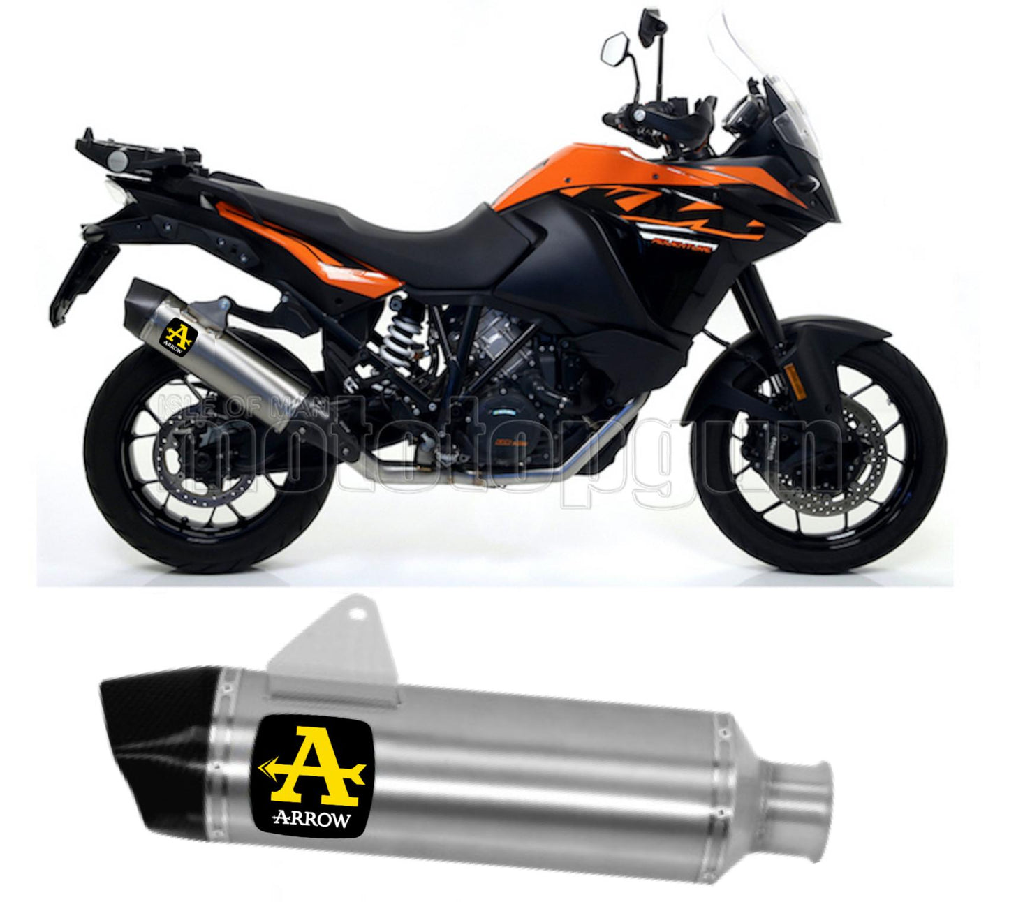 SCARICO COMPLETO OMOLOGATO OPEN ARROW MAXI RACE-TECH IN TITANIO CON FONDELLO IN CARBY COMPATIBILE CON KTM 1290 SUPER ADVENTURE 17/20
