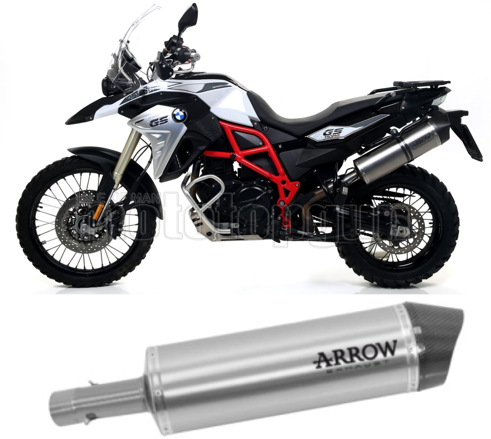 SCARICO OMOLOGATO ARROW MAXI RACE-TECH IN ALLUMINIO CON FONDELLO IN CARBY COMPATIBILE CON BMW F800 F-800 GS ADVENTURE 17/18