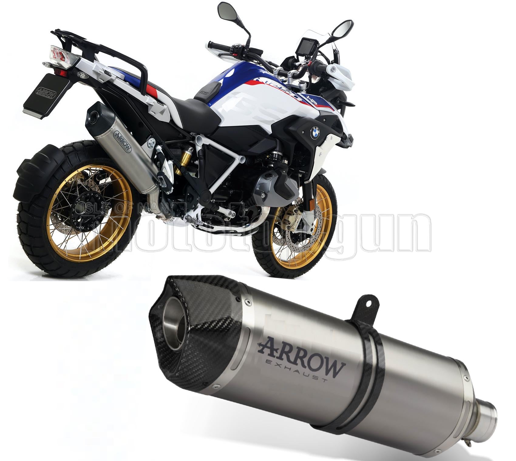 SCARICO COMPLETO OMOLOGATO OPEN ARROW MAXI RACE-TECH IN ALLUMINIO CON FONDELLO IN CARBY COMPATIBILE CON BMW R1250 R-1250 GS ADVENTURE 19/23