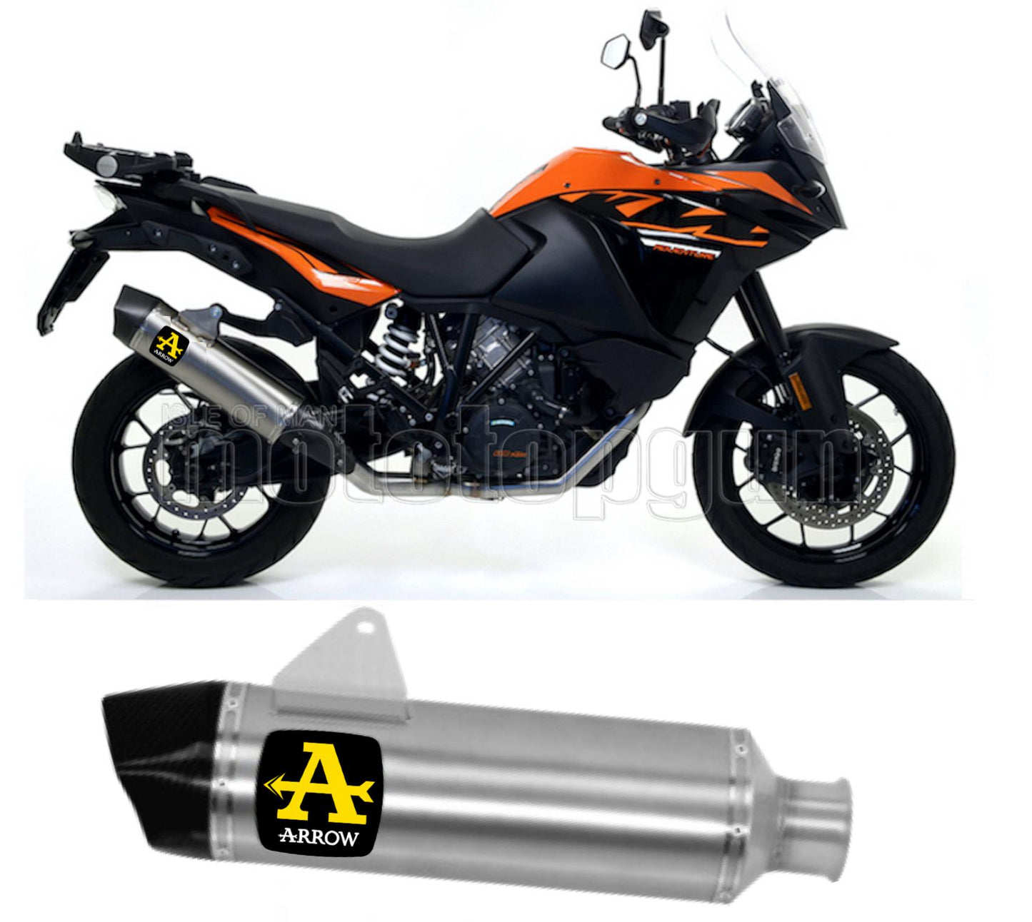 SCARICO COMPLETO OMOLOGATO OPEN ARROW MAXI RACE-TECH IN ALLUMINIO CON FONDELLO IN CARBY COMPATIBILE CON KTM 1290 SUPER ADVENTURE 17/20