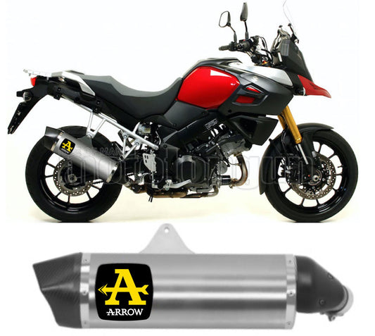SCARICO COMPLETO OMOLOGATO OPEN ARROW MAXI RACE-TECH IN ALLUMINIO CON FONDELLO IN CARBY COMPATIBILE CON SUZUKI V-STROM 1000 14/16