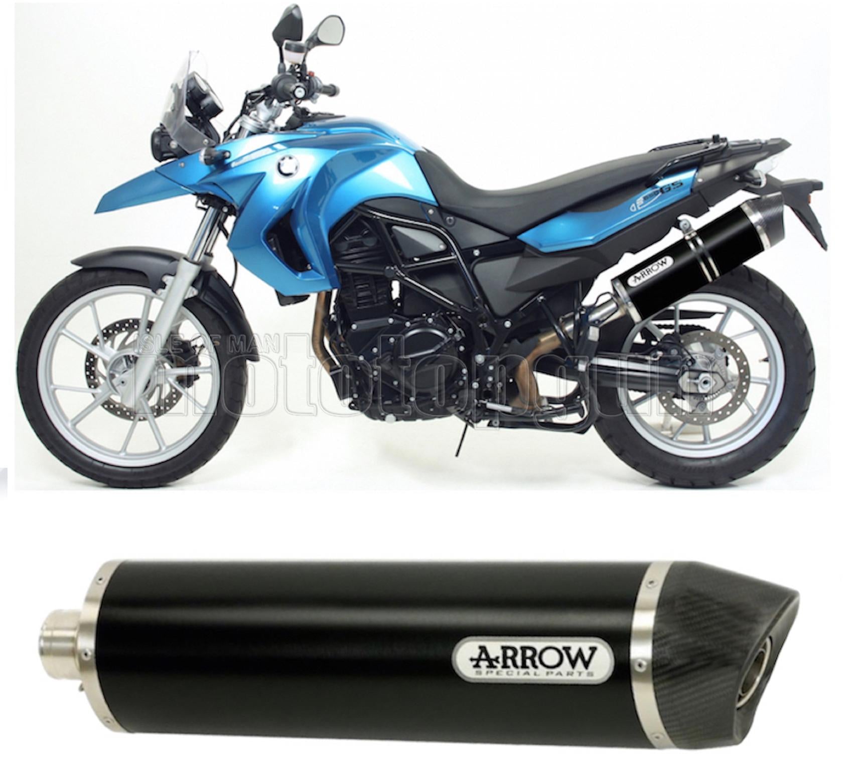 SCARICO OMOLOGATO ARROW MAXI RACE-TECH IN ALLUMINIO NERO CON FONDELLO IN CARBY COMPATIBILE CON BMW F650 F-650 GS 08/12