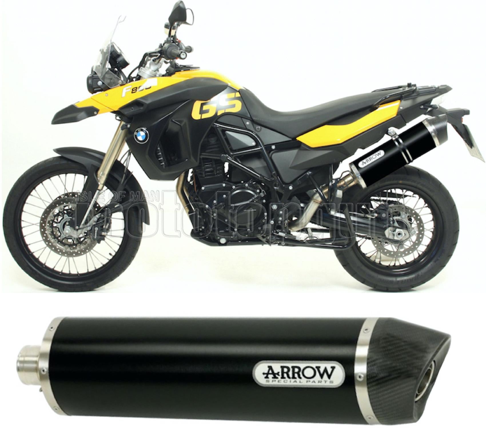 SCARICO OMOLOGATO ARROW MAXI RACE-TECH IN ALLUMINIO NERO CON FONDELLO IN CARBY COMPATIBILE CON BMW F800 F-800 GS 08/16