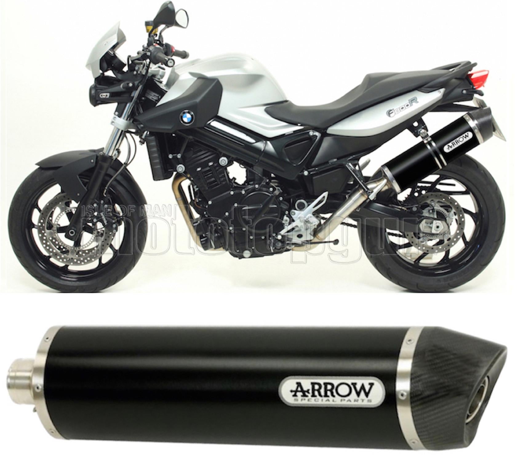 SCARICO COMPLETO OMOLOGATO OPEN ARROW MAXI RACE-TECH IN ALLUMINIO NERO CON FONDELLO IN CARBY COMPATIBILE CON BMW F800 F-800 R 09/16
