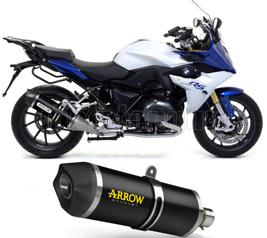 SCARICO OMOLOGATO CATALIZZATO ARROW MAXI RACE-TECH IN ALLUMINIO NERO CON FONDELLO IN CARBY COMPATIBILE CON BMW R1200 R-1200 RS 15/16