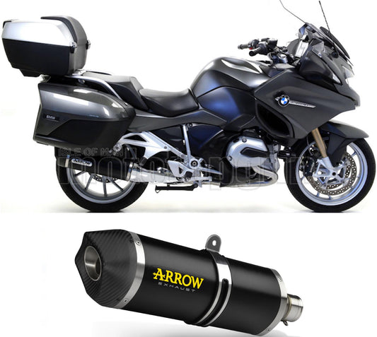 SCARICO OMOLOGATO CATALIZZATO ARROW MAXI RACE-TECH IN ALLUMINIO NERO CON FONDELLO IN CARBY COMPATIBILE CON BMW R1200 R-1200 RT 14/16