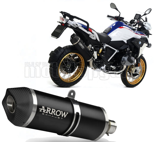 SCARICO COMPLETO OMOLOGATO OPEN ARROW MAXI RACE-TECH IN ALLUMINIO NERO CON FONDELLO IN CARBY COMPATIBILE CON BMW R1250 R-1250 GS 19/23