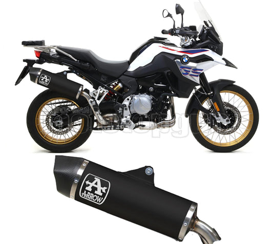 SCARICO OMOLOGATO ARROW MAXI RACE-TECH IN ALLUMINIO NERO CON FONDELLO IN CARBY COMPATIBILE CON BMW F850 F-850 GS 18/20