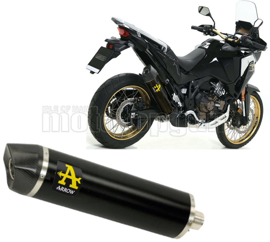 SCARICO OMOLOGATO ARROW MAXI RACE-TECH IN ALLUMINIO NERO CON FONDELLO IN CARBY COMPATIBILE CON HONDA AFRICA TWIN 1100 ADVENTURE SPORT 20/23