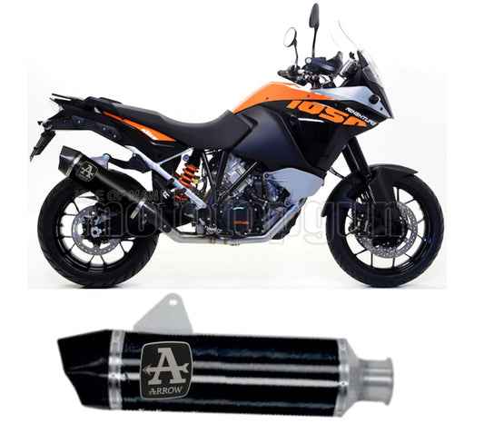 SCARICO COMPLETO OMOLOGATO OPEN ARROW MAXI RACE-TECH IN ALLUMINIO NERO CON FONDELLO IN CARBY COMPATIBILE CON KTM 1050 ADVENTURE 15/16