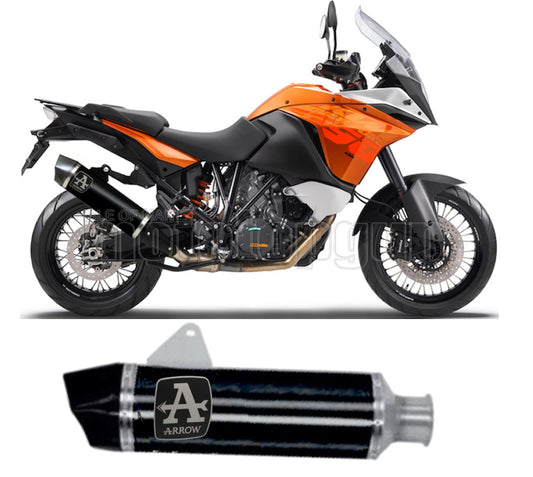 SCARICO COMPLETO OMOLOGATO OPEN ARROW MAXI RACE-TECH IN ALLUMINIO NERO CON FONDELLO IN CARBY COMPATIBILE CON KTM 1190 ADVENTURE 13/16