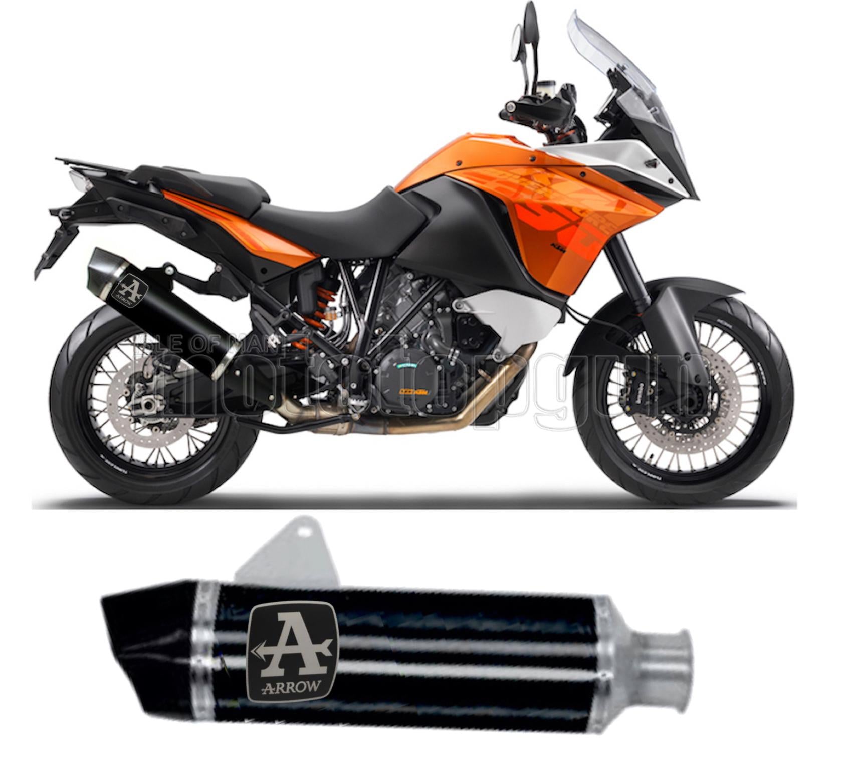 SCARICO COMPLETO OMOLOGATO OPEN ARROW MAXI RACE-TECH IN ALLUMINIO NERO CON FONDELLO IN CARBY COMPATIBILE CON KTM 1190 ADVENTURE 13/16