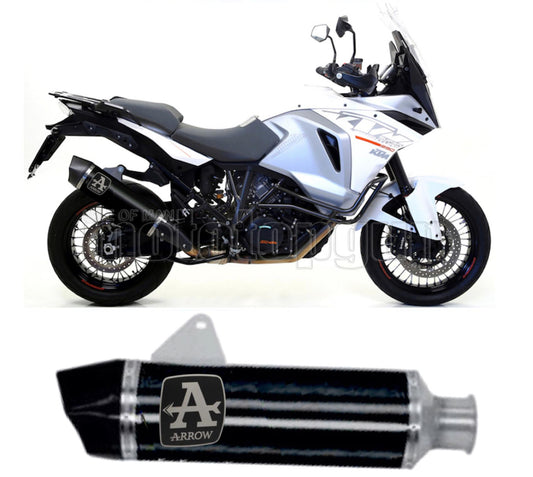SCARICO COMPLETO OMOLOGATO OPEN ARROW MAXI RACE-TECH IN ALLUMINIO NERO CON FONDELLO IN CARBY COMPATIBILE CON KTM 1290 SUPER ADVENTURE 15/16