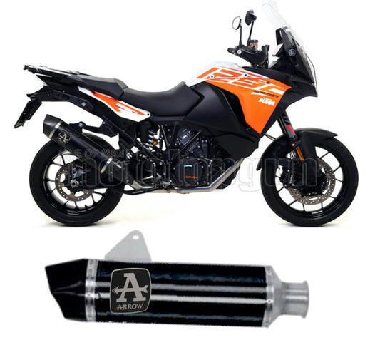 SCARICO COMPLETO OMOLOGATO OPEN ARROW MAXI RACE-TECH IN ALLUMINIO NERO CON FONDELLO IN CARBY COMPATIBILE CON KTM 1290 SUPER ADVENTURE 17/20