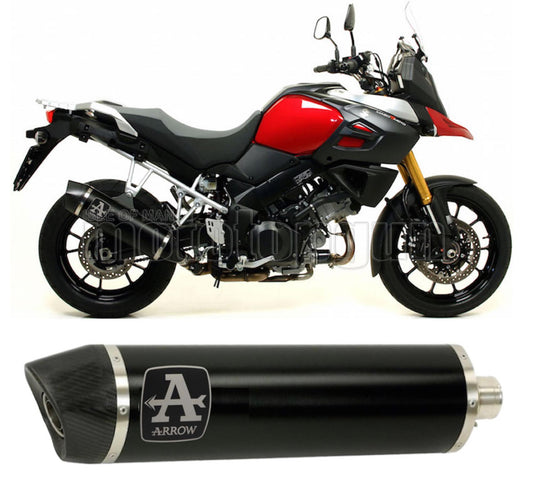 SCARICO COMPLETO OMOLOGATO OPEN ARROW MAXI RACE-TECH IN ALLUMINIO NERO CON FONDELLO IN CARBY COMPATIBILE CON SUZUKI V-STROM 1000 17/20