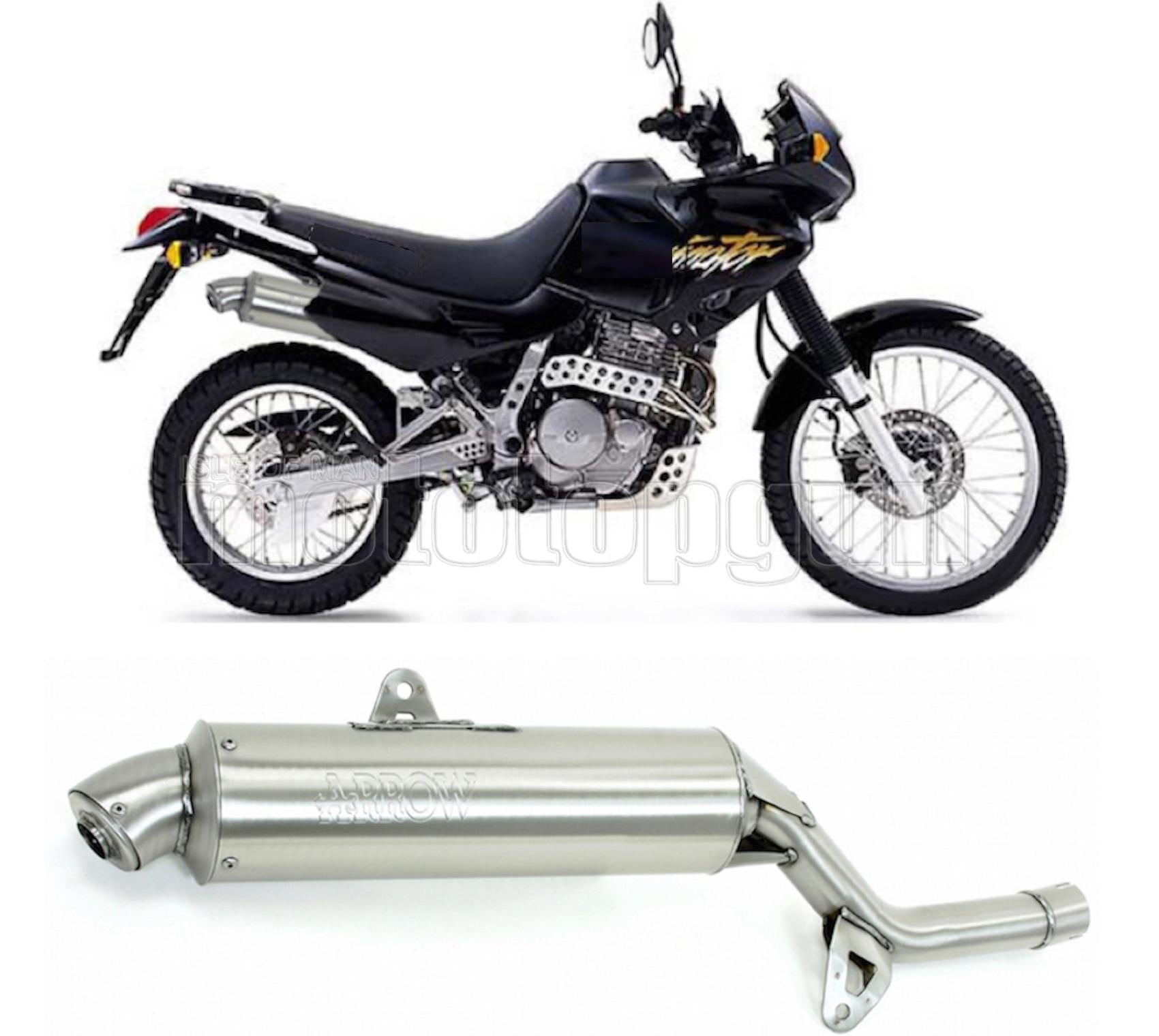 SCARICO OMOLOGATO ARROW PARIS DACAR IN INOX CON FONDELLO IN INOX COMPATIBILE CON HONDA NX 650 DOMINATOR 87/93