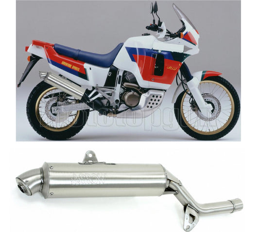 SCARICO OMOLOGATO ARROW PARIS DACAR IN INOX CON FONDELLO IN INOX COMPATIBILE CON HONDA XRV 750 AFRICA TWIN 90/92