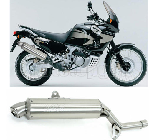 SCARICO OMOLOGATO ARROW PARIS DACAR IN INOX CON FONDELLO IN INOX COMPATIBILE CON HONDA XRV 750 AFRICA TWIN 96/04