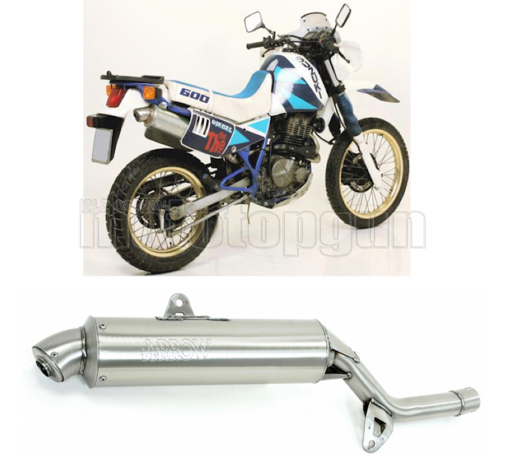 SCARICO OMOLOGATO ARROW PARIS DACAR IN INOX CON FONDELLO IN INOX COMPATIBILE CON SUZUKI DR 600 R 85/87